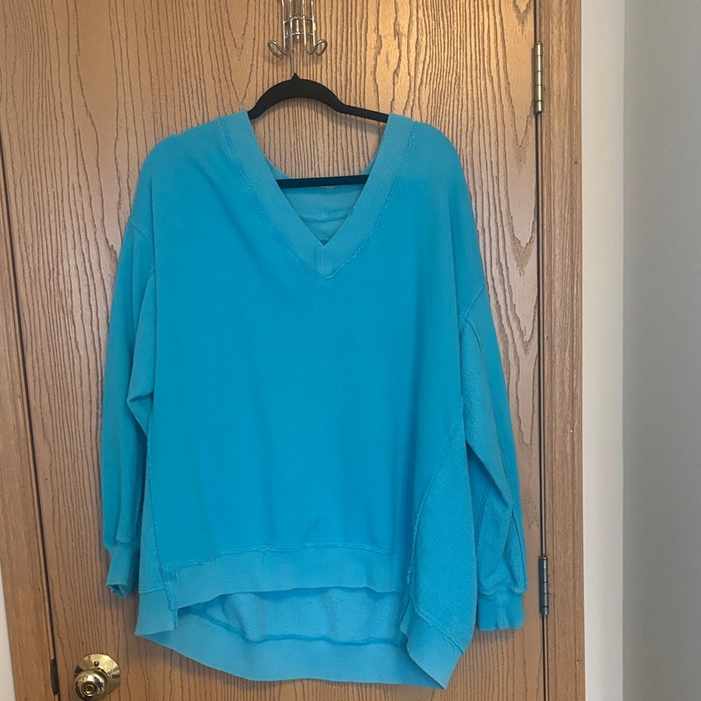 Aerie Blue V-Neck Sweatshirt
